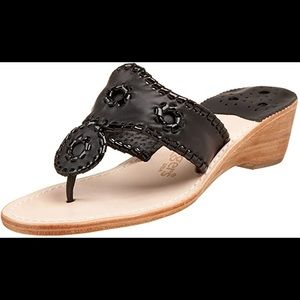 NWT Jack Rogers Black Patent Sandals “Hamptons”